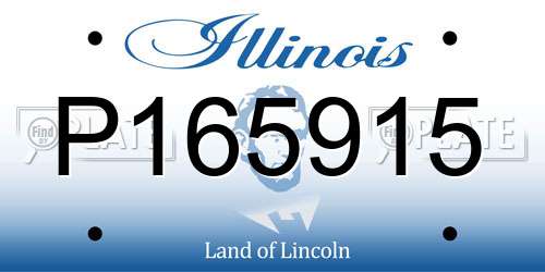 P165915 Illinois License Plate