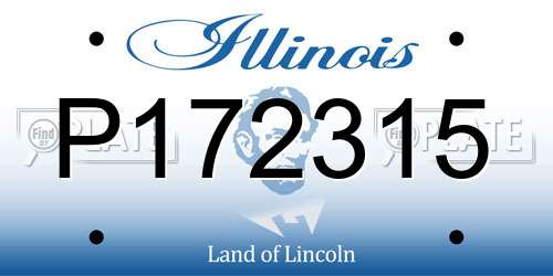 P172315 Illinois License Plate