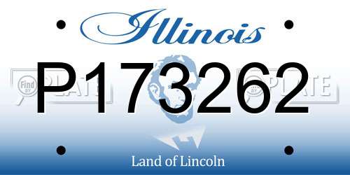 P173262 Illinois License Plate