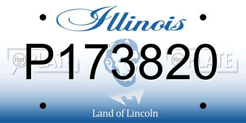 P173820 Illinois License Plate
