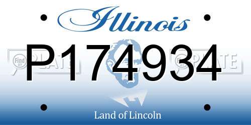 P174934 Illinois License Plate