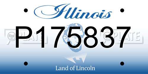 P175837 Illinois License Plate