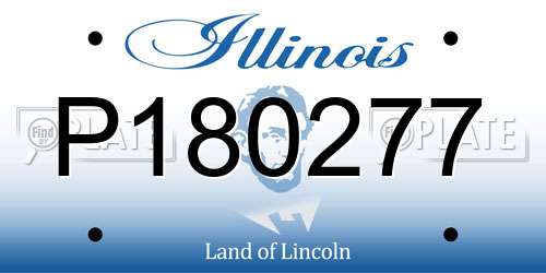P180277 Illinois License Plate
