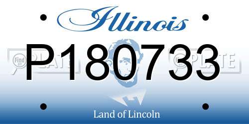 P180733 Illinois License Plate