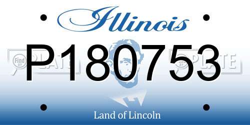 P180753 Illinois License Plate