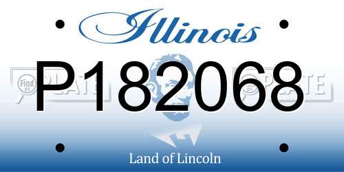 P182068 Illinois License Plate
