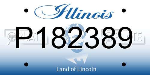 P182389 Illinois License Plate
