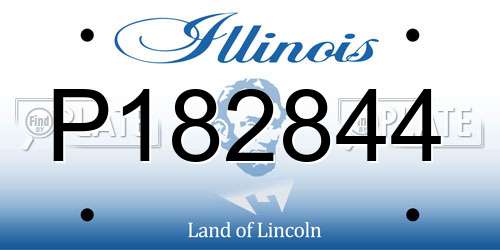 P182844 Illinois License Plate