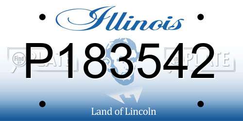 P183542 Illinois License Plate