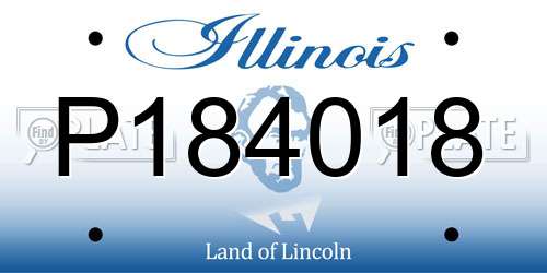 P184018 Illinois License Plate