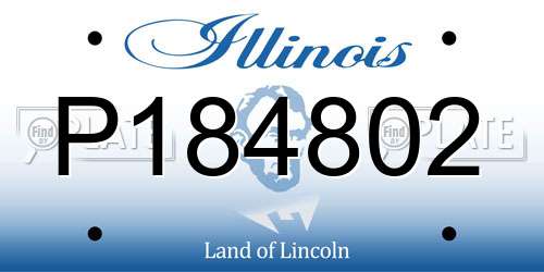 P184802 Illinois License Plate