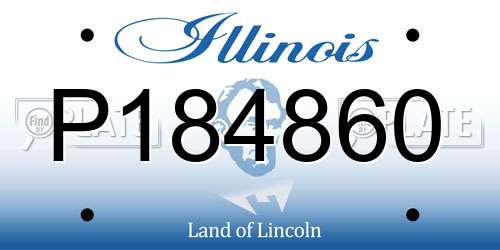 P184860 Illinois License Plate