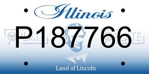 P187766 Illinois License Plate