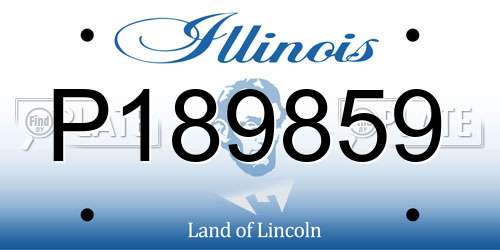 P189859 Illinois License Plate