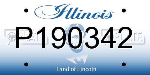 P190342 Illinois License Plate