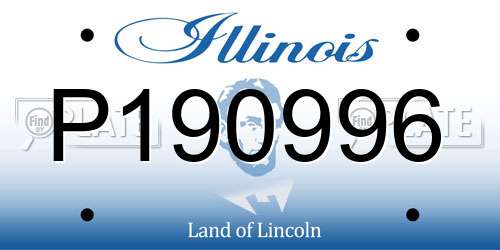 P190996 Illinois License Plate