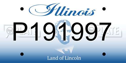 P191997 Illinois License Plate