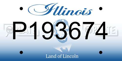 P193674 Illinois License Plate