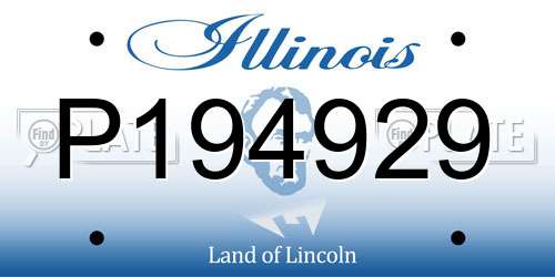 P194929 Illinois License Plate