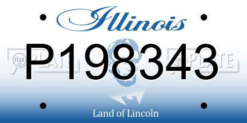 P198343 Illinois License Plate