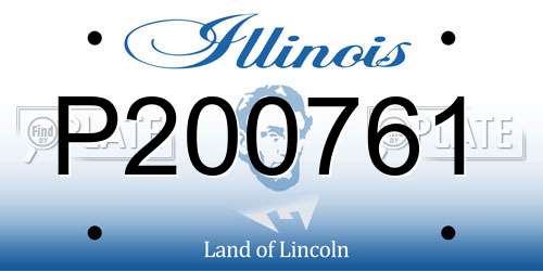 P200761 Illinois License Plate
