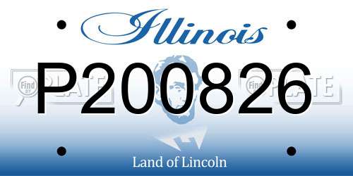 P200826 Illinois License Plate