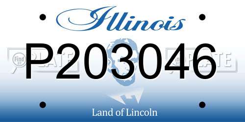 P203046 Illinois License Plate