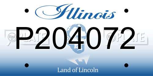 P204072 Illinois License Plate