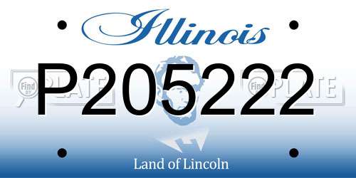 P205222 Illinois License Plate