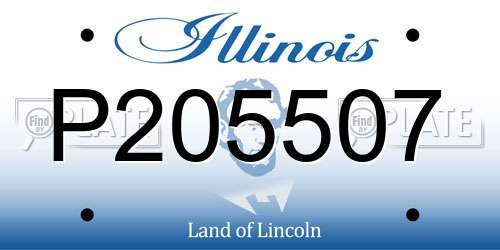 P205507 Illinois License Plate