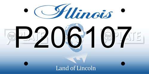P206107 Illinois License Plate