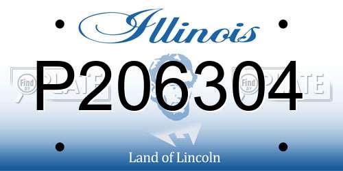 P206304 Illinois License Plate