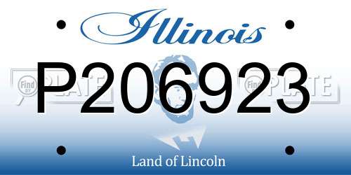 P206923 Illinois License Plate