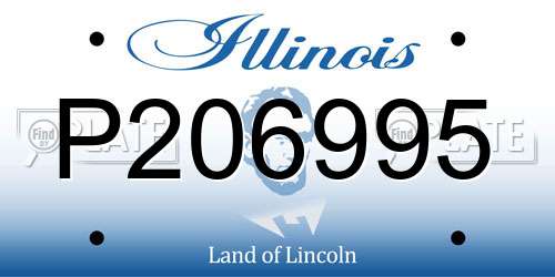 P206995 Illinois License Plate