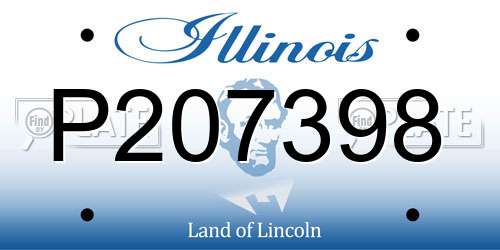 P207398 Illinois License Plate
