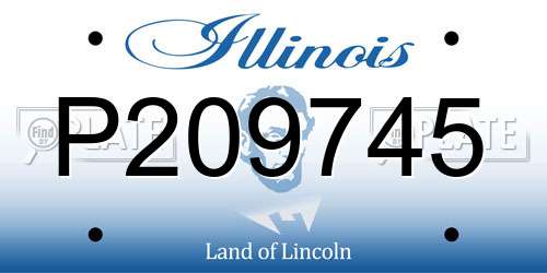P209745 Illinois License Plate