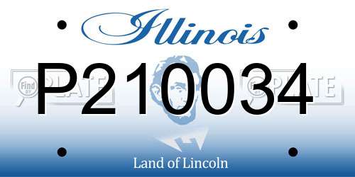 P210034 Illinois License Plate