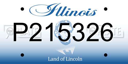 P215326 Illinois License Plate