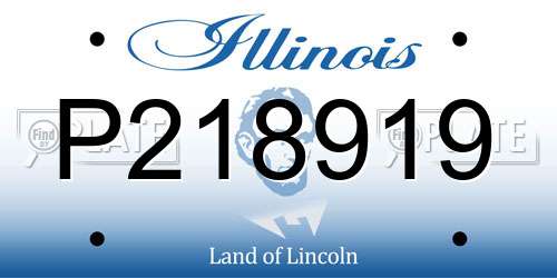 P218919 Illinois License Plate