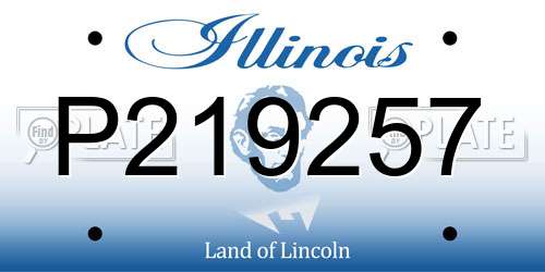 P219257 Illinois License Plate