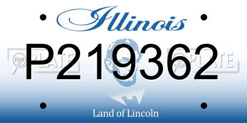 P219362 Illinois License Plate