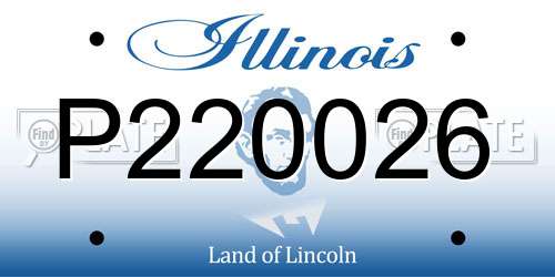 P220026 Illinois License Plate