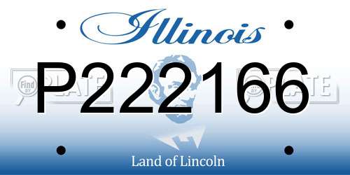 P222166 Illinois License Plate