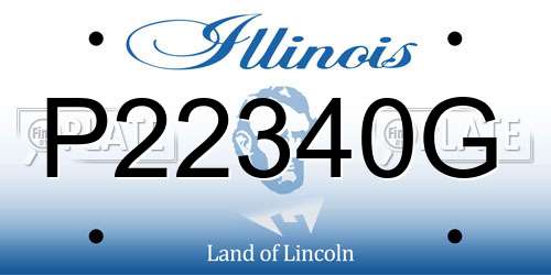 P22340G Illinois License Plate
