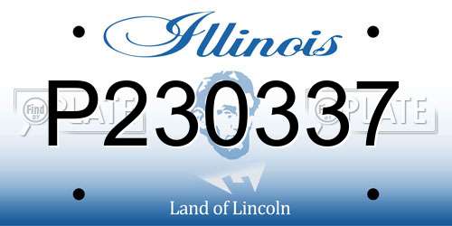 P230337 Illinois License Plate