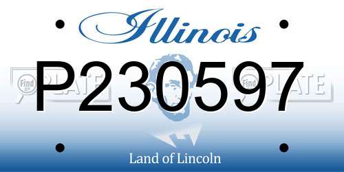 P230597 Illinois License Plate