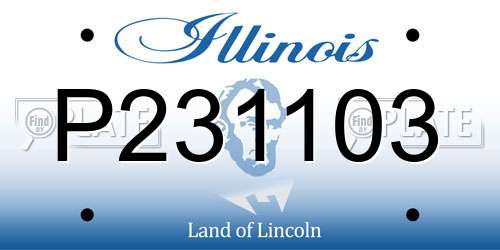 P231103 Illinois License Plate