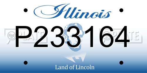 P233164 Illinois License Plate
