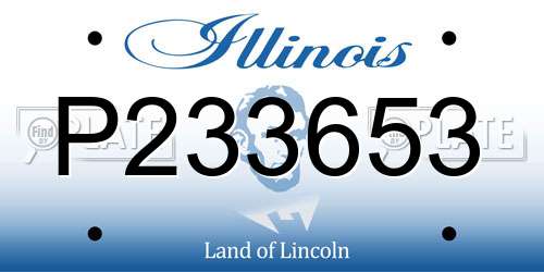 P233653 Illinois License Plate