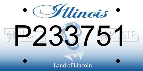 P233751 Illinois License Plate